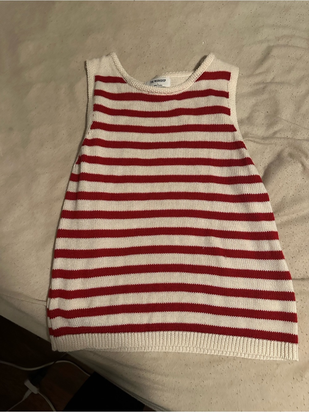 Workshop Republic Clothing Red & White Striped Knit Tank